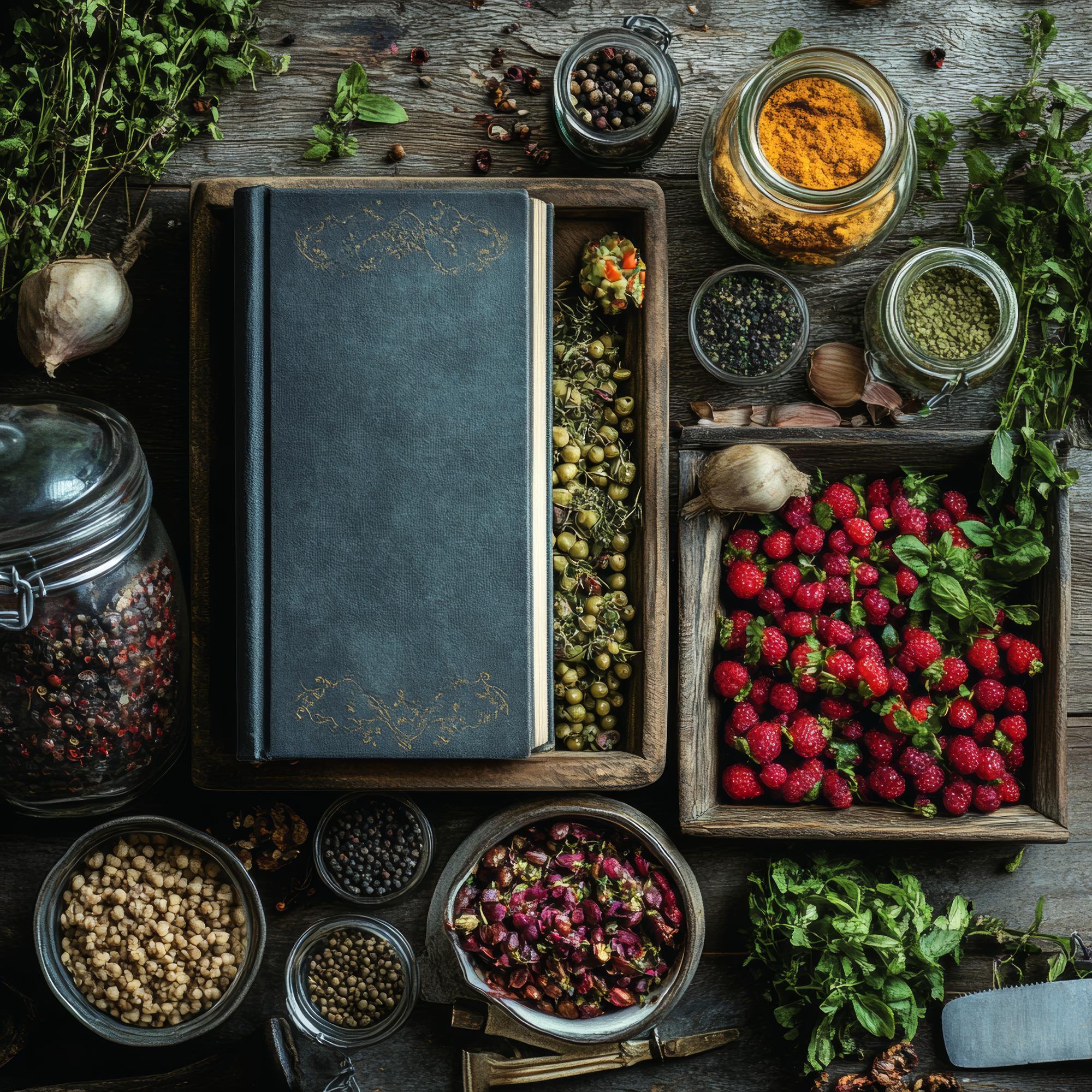 Subscription box with curated ingredients and recipe booklet